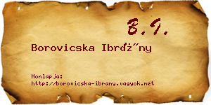 Borovicska Ibrány névjegykártya